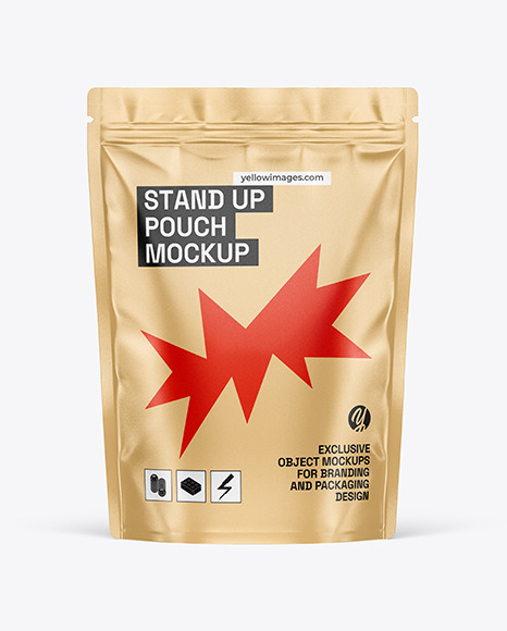 Kraft Paper Stand Up Pouch Mockup