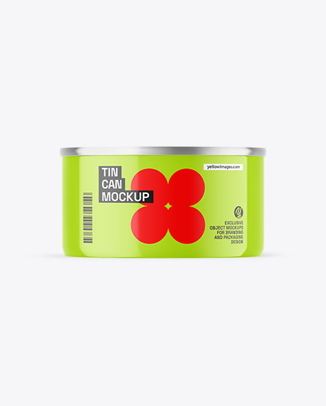 Glossy Tin Can Mockup