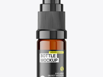 5ml Amber Pump Bottle Mockup