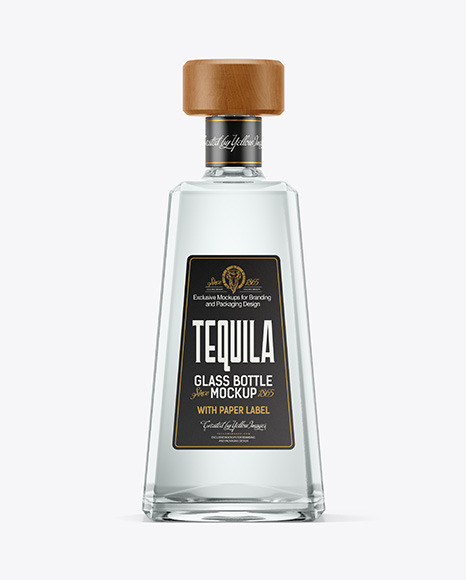 Silver Tequila Bottle Mockup