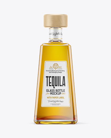 Gold Tequila Bottle Mockup