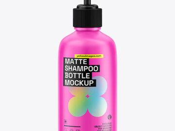 Matte Shampoo Bottle with Pump Mockup