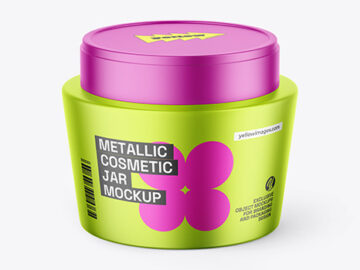 Metallic Cosmetic Jar Mockup