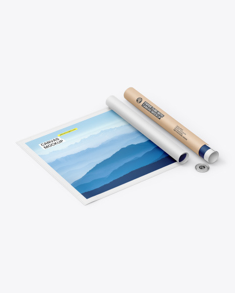 Canvas with Tube Mockup