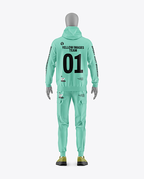 Men's Sport Suit w/ Mannequin Mockup - Back View