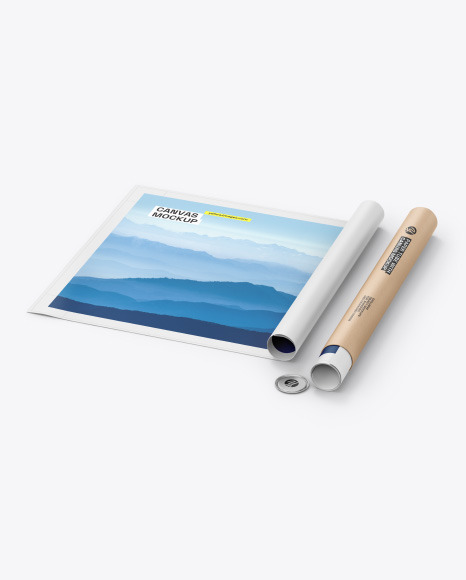 Canvas with Tube Mockup
