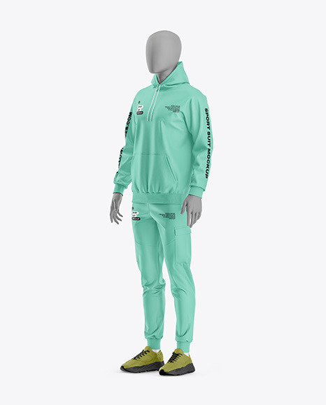 Men's Sport Suit w/ Mannequin Mockup - Half Side View