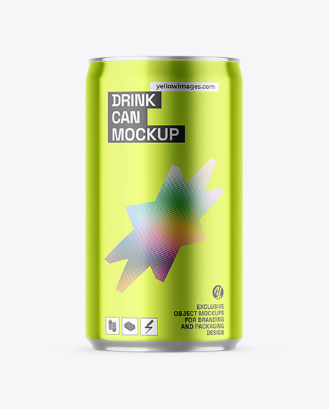 Metallic Drink Can Mockup