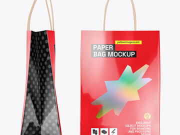 Glossy Paper Shopping Bag Mockup