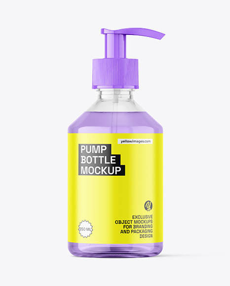 250ml Clear Pump Bottle Mockup