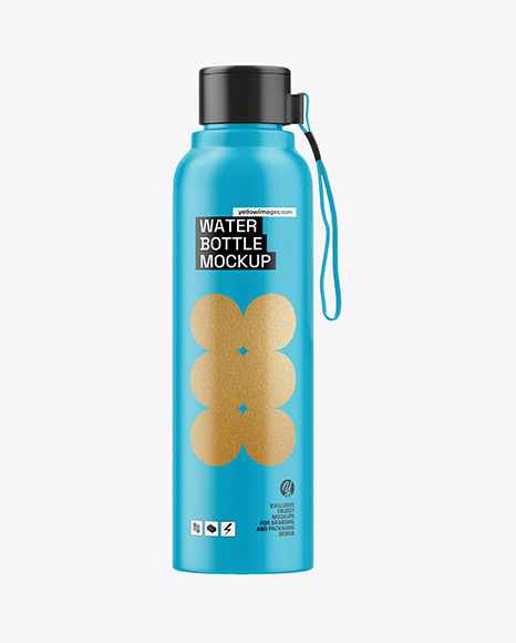 Glossy Water Bottle Mockup