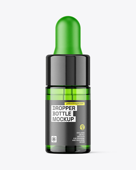 Green Dropper Bottle Mockup