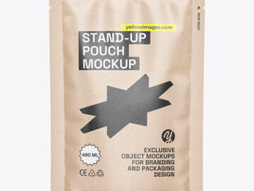 Kraft Paper Stand-Up Pouch Mockup