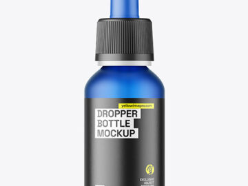 Frosted Blue Dropper Bottle Mockup