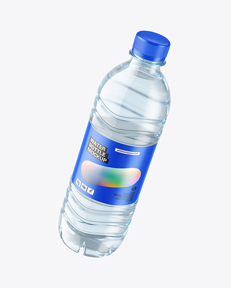 Blue PET Water Bottle Mockup