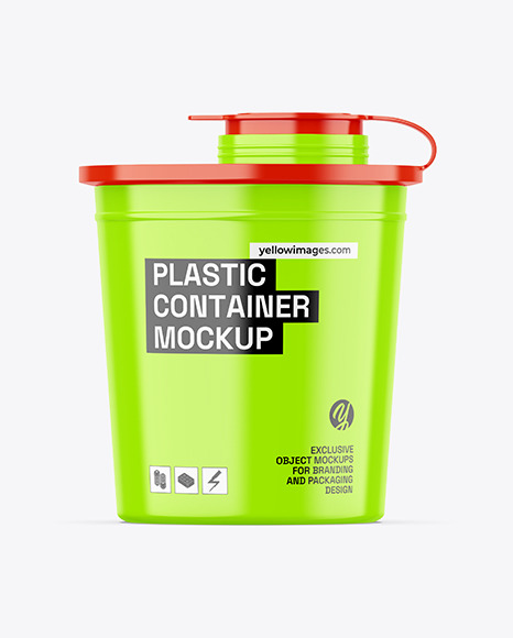 Glossy Medical Waste Container Mockup
