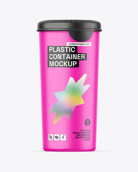 Matte Plastic Food Container Mockup