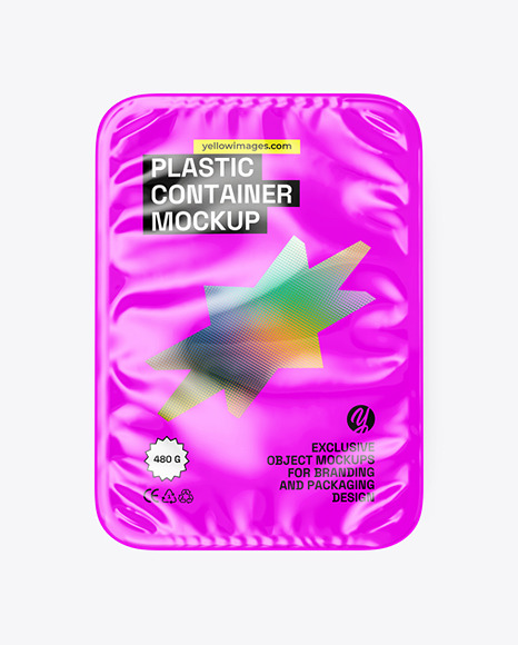 Glossy Plastic Food Container Mockup