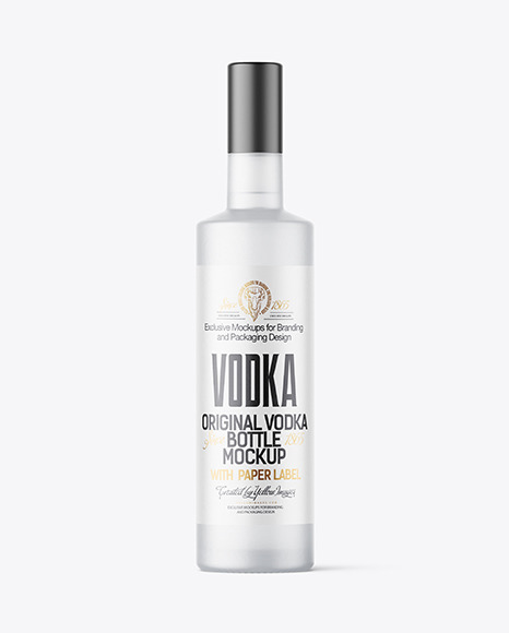 Frosted Glass Vodka Bottle Mockup