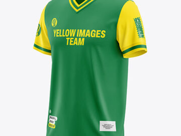 Baseball Jersey Mockup - Half Side View