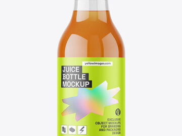 Clear Glass Juice Bottle Mockup
